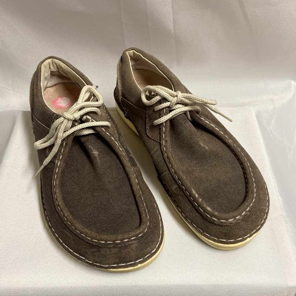 Birkenstock Pasadena Suede Lace Up Shoes Brown/Taupe Size 38 Eu 7.5 US